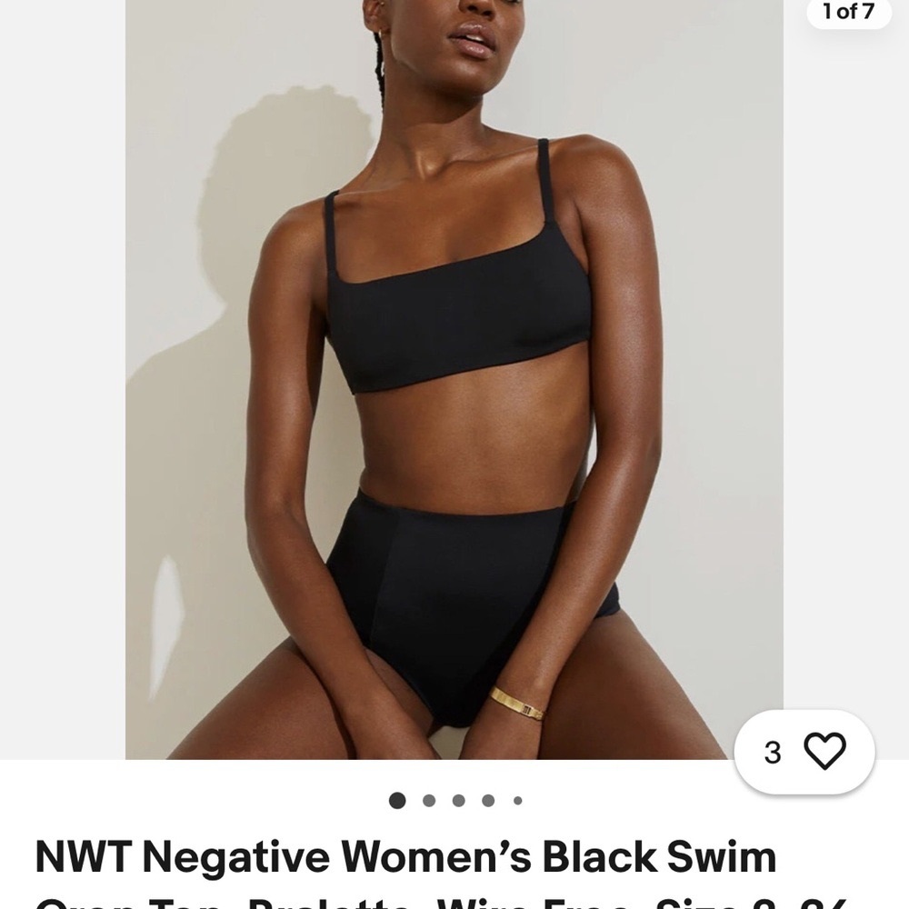 Negative Swim top, Red, Size 3